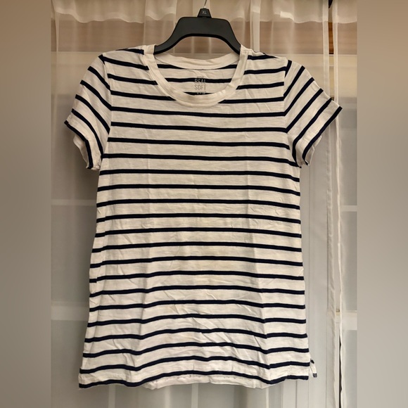aerie Tops - Aerie Navy and White Striped Short Sleeve Tee